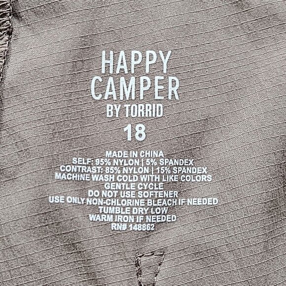 Torrid Joggers Womens 18 Beige Happy Camper Ripstop Crop Active Pockets Stretch - Picture 3 of 14